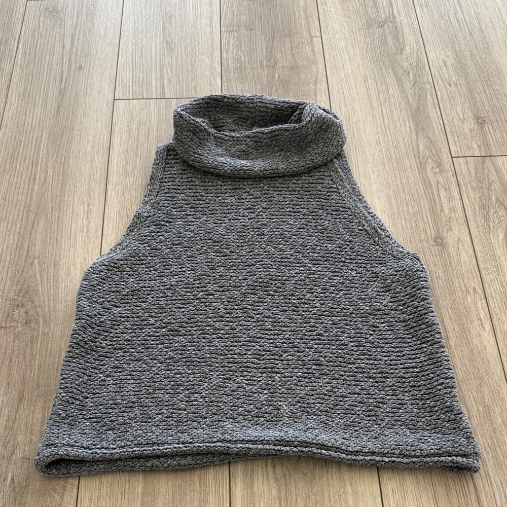 Anthropologie Pilcro Gray Sleeveless Turtleneck Sweater XL Womens